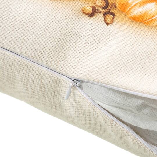 Glitzhome® Faux Burlap Thanksgiving Cornucopia Pillow